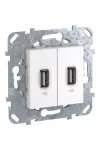 SCHNEIDER MGU5.929.18ZD UNICA Dupla USB 2.0 csatlakozó, fehér SCHNEIDER MGU5.929.18ZD UNICA Dupla USB 2.0 csatlakozó, fehér