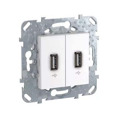 SCHNEIDER MGU5.929.18ZD UNICA Dupla USB 2.0 csatlakozó, fehér SCHNEIDER MGU5.929.18ZD UNICA Dupla USB 2.0 csatlakozó, fehér