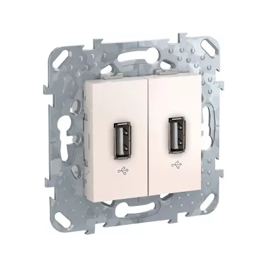 SCHNEIDER MGU5.929.25ZD UNICA Dupla USB 2.0 csatlakozó, krém SCHNEIDER MGU5.929.25ZD UNICA Dupla USB 2.0 csatlakozó, krém