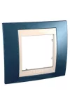 SCHNEIDER MGU6.002.554 UNICA Plus egyes keret, krém betéttel, gleccserkék SCHNEIDER MGU6.002.554 UNICA Plus egyes keret, krém betéttel, gleccserkék