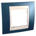   SCHNEIDER MGU6.002.554 UNICA Plus egyes keret, krém betéttel, gleccserkék