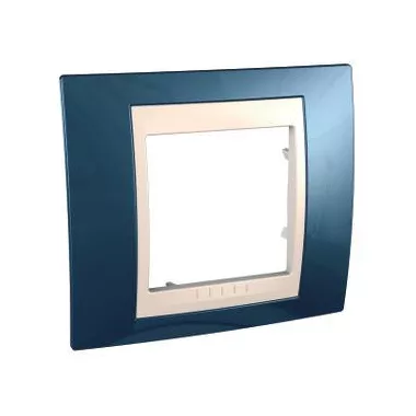 SCHNEIDER MGU6.002.554 UNICA Plus egyes keret, krém betéttel, gleccserkék SCHNEIDER MGU6.002.554 UNICA Plus egyes keret, krém betéttel, gleccserkék