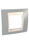 SCHNEIDER MGU6.002.565 UNICA Plus egyes keret, krém betéttel, ködszürke SCHNEIDER MGU6.002.565 UNICA Plus egyes keret, krém betéttel, ködszürke