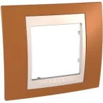   SCHNEIDER MGU6.002.569 UNICA Plus egyes keret, krém betéttel, narancs