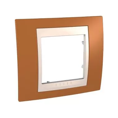 SCHNEIDER MGU6.002.569 UNICA Plus egyes keret, krém betéttel, narancs SCHNEIDER MGU6.002.569 UNICA Plus egyes keret, krém betéttel, narancs