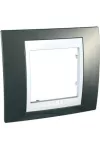 SCHNEIDER MGU6.002.824 UNICA Plus egyes keret, fehér betéttel, pezsgőszürke