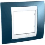   SCHNEIDER MGU6.002.854 UNICA Plus egyes keret, fehér betéttel, gleccserkék
