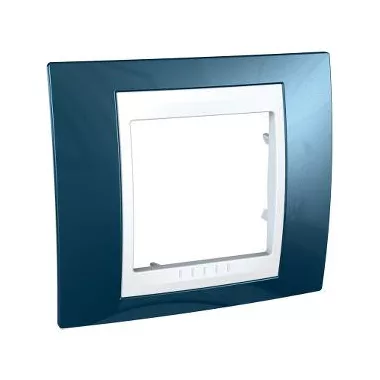 SCHNEIDER MGU6.002.854 UNICA Plus egyes keret, fehér betéttel, gleccserkék SCHNEIDER MGU6.002.854 UNICA Plus egyes keret, fehér betéttel, gleccserkék