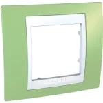   SCHNEIDER MGU6.002.863 UNICA Plus egyes keret, fehér betéttel, almazöld