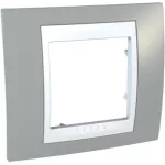   SCHNEIDER MGU6.002.865 UNICA Plus egyes keret, fehér betéttel, ködszürke