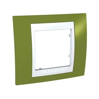 SCHNEIDER MGU6.002.866 UNICA Plus egyes keret, fehér betéttel, pisztácia SCHNEIDER MGU6.002.866 UNICA Plus egyes keret, fehér betéttel, pisztácia