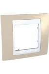 SCHNEIDER MGU6.002.867 UNICA Plus egyes keret, fehér betéttel, homok SCHNEIDER MGU6.002.867 UNICA Plus egyes keret, fehér betéttel, homok