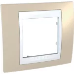   SCHNEIDER MGU6.002.867 UNICA Plus egyes keret, fehér betéttel, homok