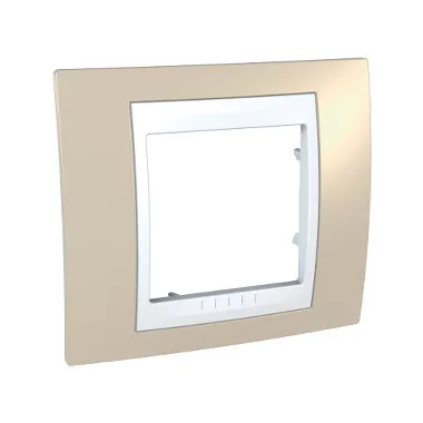 SCHNEIDER MGU6.002.867 UNICA Plus egyes keret, fehér betéttel, homok