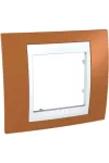SCHNEIDER MGU6.002.869 UNICA Plus egyes keret, fehér betéttel, narancs SCHNEIDER MGU6.002.869 UNICA Plus egyes keret, fehér betéttel, narancs