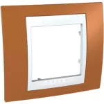   SCHNEIDER MGU6.002.869 UNICA Plus egyes keret, fehér betéttel, narancs