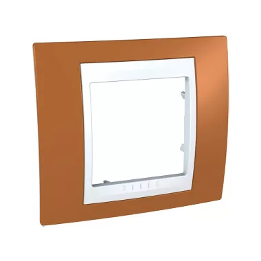 SCHNEIDER MGU6.002.869 UNICA Plus egyes keret, fehér betéttel, narancs