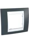 SCHNEIDER MGU6.002.877 UNICA Plus egyes keret, fehér betéttel, palaszürke SCHNEIDER MGU6.002.877 UNICA Plus egyes keret, fehér betéttel, palaszürke
