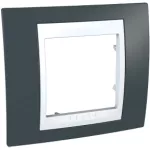  SCHNEIDER MGU6.002.877 UNICA Plus egyes keret, fehér betéttel, palaszürke