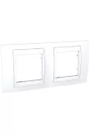 SCHNEIDER MGU6.004.18 UNICA Plus kettes vízszintes keret, fehér betéttel, fehér SCHNEIDER MGU6.004.18 UNICA Plus kettes vízszintes keret, fehér betéttel, fehér