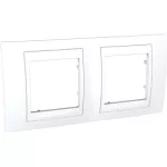   SCHNEIDER MGU6.004.18 UNICA Plus kettes vízszintes keret, fehér betéttel, fehér