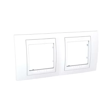 SCHNEIDER MGU6.004.18 UNICA Plus kettes vízszintes keret, fehér betéttel, fehér SCHNEIDER MGU6.004.18 UNICA Plus kettes vízszintes keret, fehér betéttel, fehér