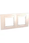SCHNEIDER MGU6.004.25 UNICA Plus kettes vízszintes keret, krém betéttel, krém SCHNEIDER MGU6.004.25 UNICA Plus kettes vízszintes keret, krém betéttel, krém
