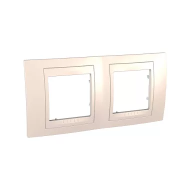 SCHNEIDER MGU6.004.25 UNICA Plus kettes vízszintes keret, krém betéttel, krém SCHNEIDER MGU6.004.25 UNICA Plus kettes vízszintes keret, krém betéttel, krém