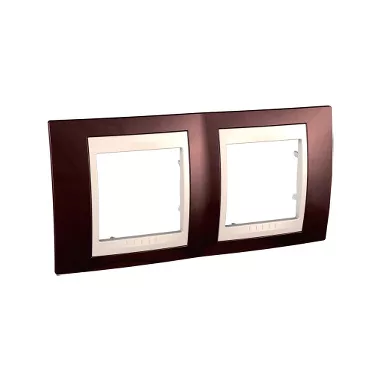 SCHNEIDER MGU6.004.551 UNICA Plus kettes vízszintes keret, krém betéttel, terrakotta SCHNEIDER MGU6.004.551 UNICA Plus kettes vízszintes keret, krém betéttel, terrakotta