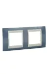SCHNEIDER MGU6.004.554 UNICA Plus kettes vízszintes keret, krém betéttel, gleccserkék SCHNEIDER MGU6.004.554 UNICA Plus kettes vízszintes keret, krém betéttel, gleccserkék