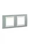 SCHNEIDER MGU6.004.565 UNICA Plus kettes vízszintes keret, krém betéttel, ködszürke SCHNEIDER MGU6.004.565 UNICA Plus kettes vízszintes keret, krém betéttel, ködszürke