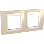   SCHNEIDER MGU6.004.567 UNICA Plus kettes vízszintes keret, krém betéttel, homok