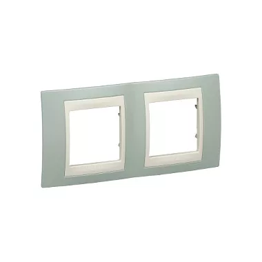 SCHNEIDER MGU6.004.570 UNICA Plus kettes vízszintes keret, krém betéttel, vízzöld