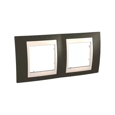 SCHNEIDER MGU6.004.571 UNICA Plus kettes vízszintes keret, krém betéttel, kakaó SCHNEIDER MGU6.004.571 UNICA Plus kettes vízszintes keret, krém betéttel, kakaó