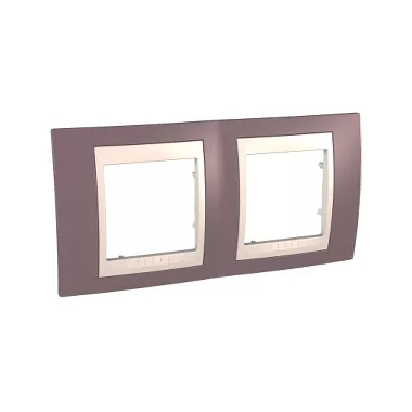 SCHNEIDER MGU6.004.576 UNICA Plus kettes vízszintes keret, krém betéttel, mályva SCHNEIDER MGU6.004.576 UNICA Plus kettes vízszintes keret, krém betéttel, mályva