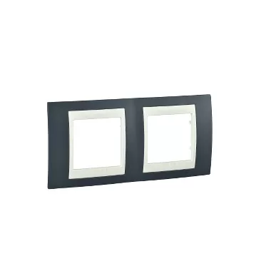 SCHNEIDER MGU6.004.577 UNICA Plus kettes vízszintes keret, krém betéttel, palaszürke SCHNEIDER MGU6.004.577 UNICA Plus kettes vízszintes keret, krém betéttel, palaszürke