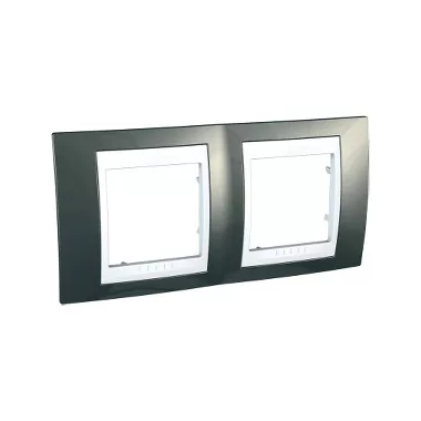SCHNEIDER MGU6.004.824 UNICA Plus kettes vízszintes keret, fehér betéttel, pezsgőszürke SCHNEIDER MGU6.004.824 UNICA Plus kettes vízszintes keret, fehér betéttel, pezsgőszürke