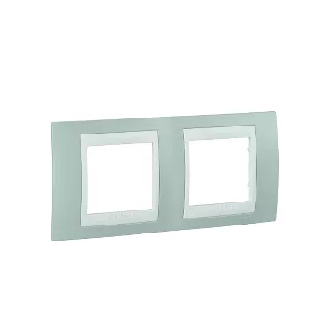 SCHNEIDER MGU6.004.870 UNICA Plus kettes vízszintes keret, fehér betéttel, vízzöld SCHNEIDER MGU6.004.870 UNICA Plus kettes vízszintes keret, fehér betéttel, vízzöld