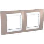   SCHNEIDER MGU6.004.874 UNICA Plus kettes vízszintes keret, fehér betéttel, szahara
