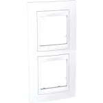   SCHNEIDER MGU6.004V.18 UNICA Plus kettes függőleges keret, fehér betéttel, fehér