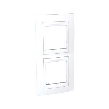 SCHNEIDER MGU6.004V.18 UNICA Plus kettes függőleges keret, fehér betéttel, fehér