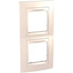   SCHNEIDER MGU6.004V.25 UNICA Plus kettes függőleges keret, krém betéttel, krém
