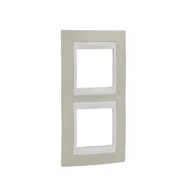 SCHNEIDER MGU6.004V.567 UNICA Plus kettes függőleges keret, krém betéttel, homok SCHNEIDER MGU6.004V.567 UNICA Plus kettes függőleges keret, krém betéttel, homok