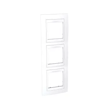 SCHNEIDER MGU6.006V.18 UNICA Plus hármas függőleges keret, fehér betéttel, fehér SCHNEIDER MGU6.006V.18 UNICA Plus hármas függőleges keret, fehér betéttel, fehér