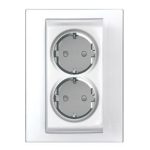   SCHNEIDER MGU63.067.18 UNICA 2x2P+F dugalj csatlakozóaljzat gyermekvédelemmel, csavaros bekötés, 16A, fehér