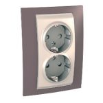   SCHNEIDER MGU63.067.576 UNICA 2x2P+F dugalj csatlakozóaljzat gyermekvédelemmel, csavaros bekötés, 16A, krém/mályva