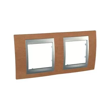SCHNEIDER MGU66.004.0M2 UNICA Top kettes vízszintes keret, alumínium betéttel, cseresznye fa SCHNEIDER MGU66.004.0M2 UNICA Top kettes vízszintes keret, alumínium betéttel, cseresznye fa