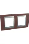 SCHNEIDER MGU66.004.0M4 UNICA Top kettes vízszintes keret, alumínium betéttel, dohány fa SCHNEIDER MGU66.004.0M4 UNICA Top kettes vízszintes keret, alumínium betéttel, dohány fa