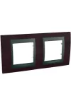 SCHNEIDER MGU66.004.2M3 UNICA Top kettes vízszintes keret, grafit betéttel, venge fa SCHNEIDER MGU66.004.2M3 UNICA Top kettes vízszintes keret, grafit betéttel, venge fa