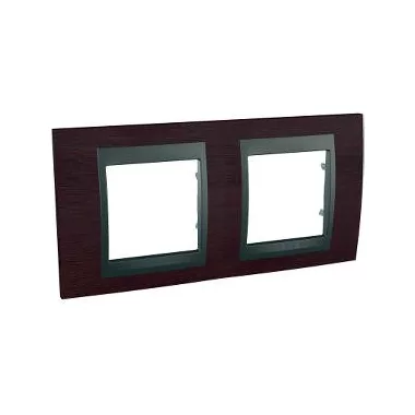 SCHNEIDER MGU66.004.2M3 UNICA Top kettes vízszintes keret, grafit betéttel, venge fa SCHNEIDER MGU66.004.2M3 UNICA Top kettes vízszintes keret, grafit betéttel, venge fa